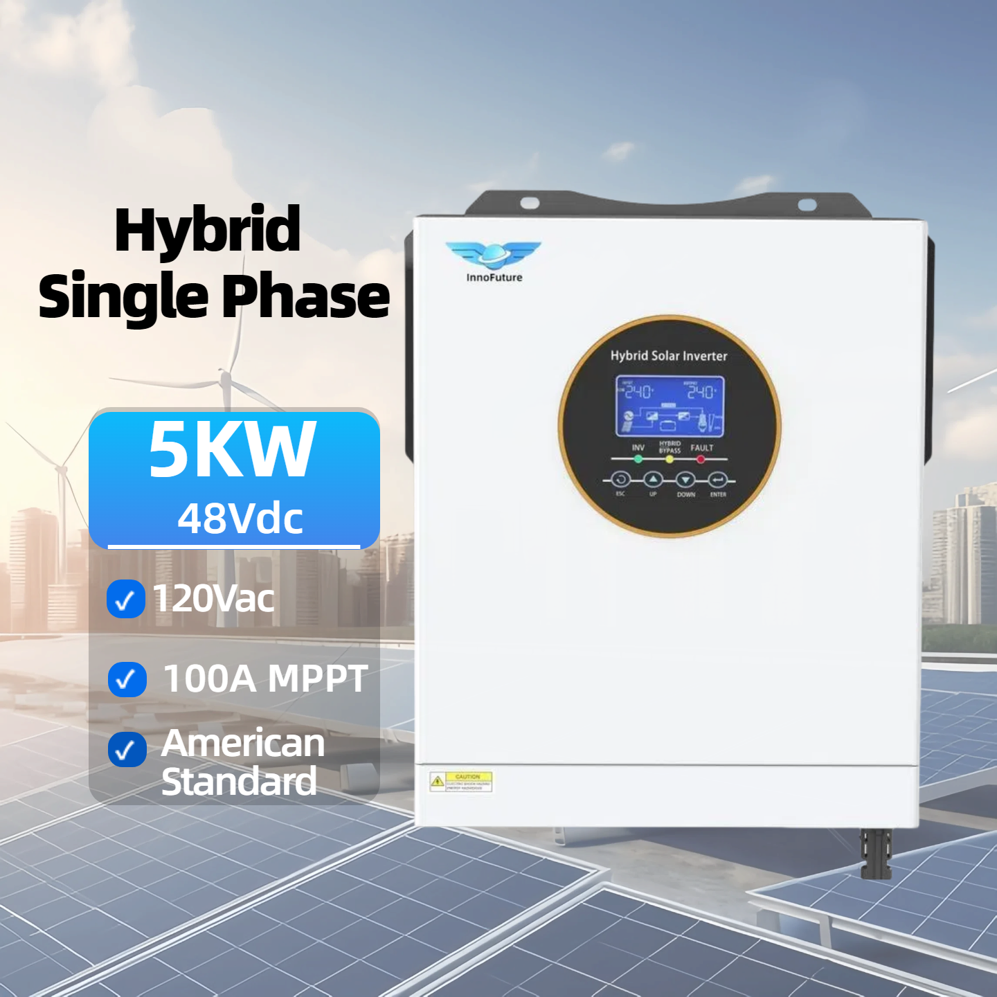 US Version 5KW Hybrid Single Phase Solar Inverter