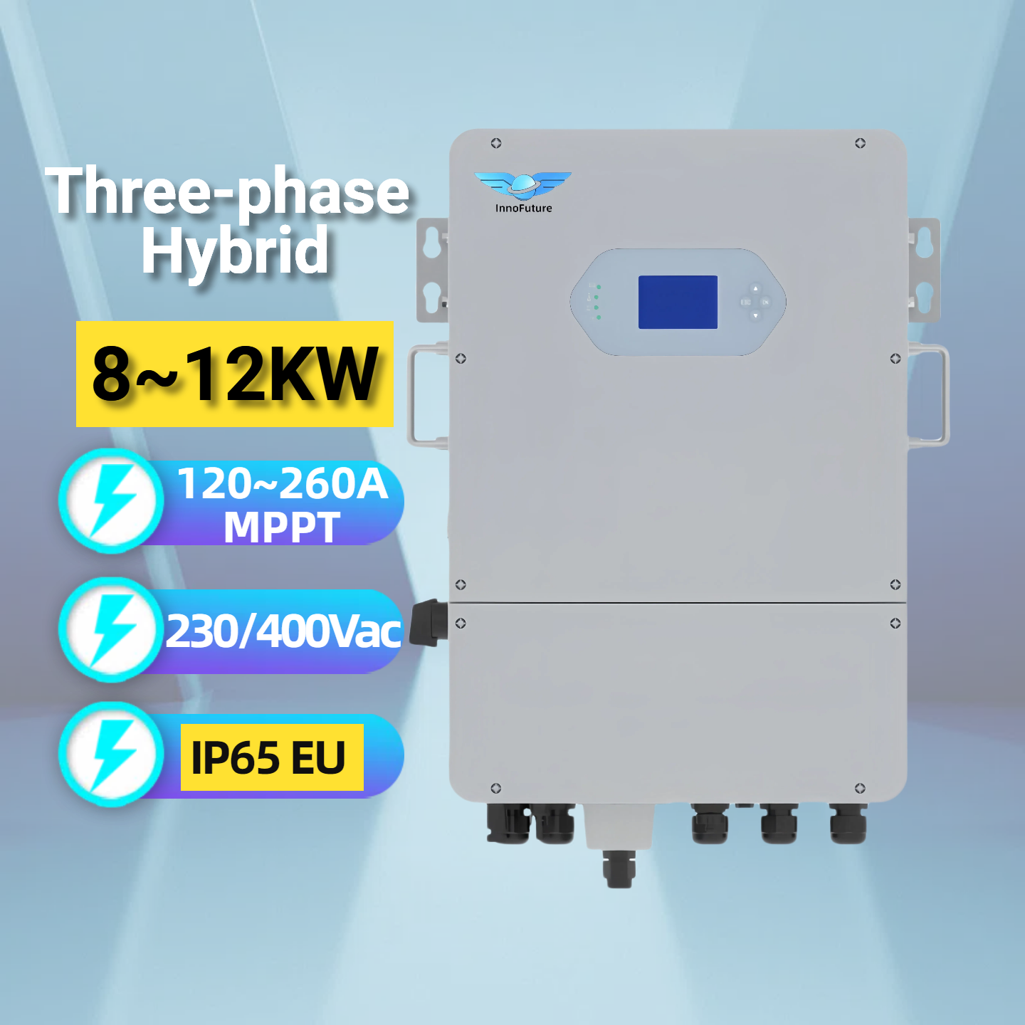 EU Standard IP65 Hybrid Solar Inverter 6KW 8KW 10KW 12KW 