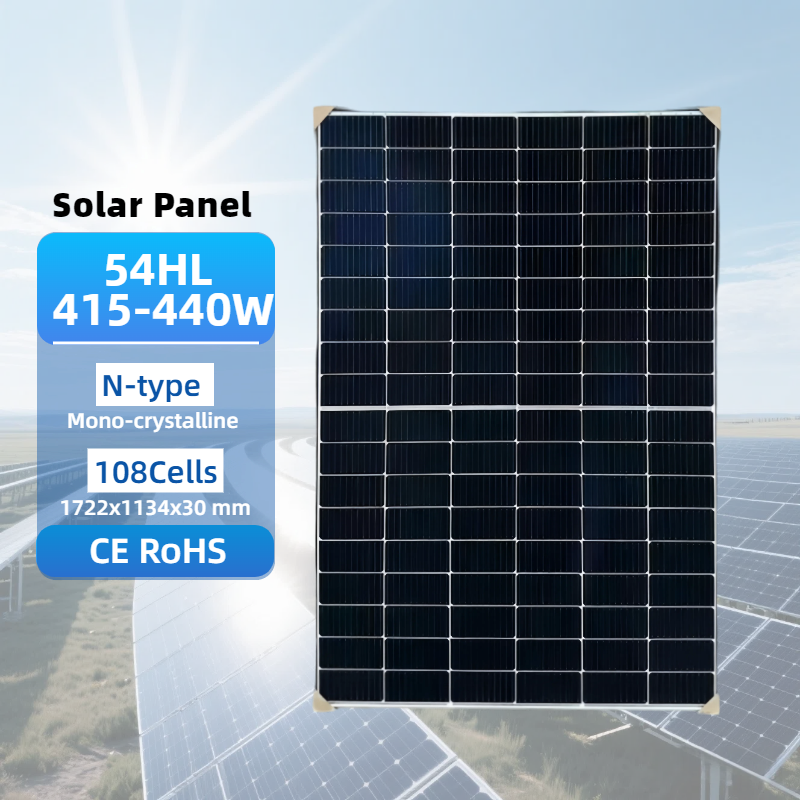 N-Type 415W-440W High Efficiency Monocrystalline Solar Panels
