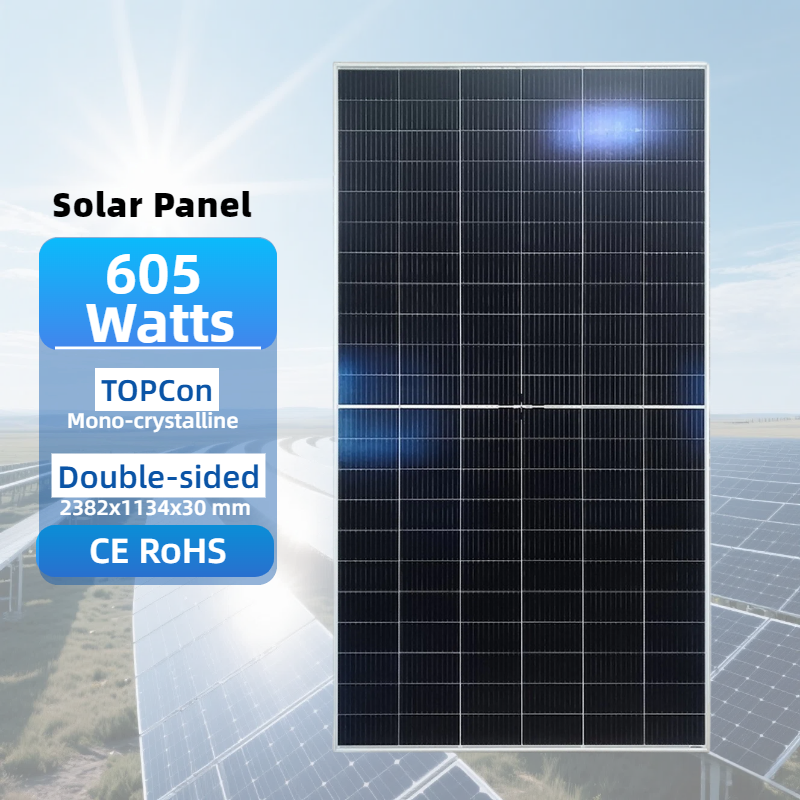 TopCon Double-Sided 595W-615W Monocrystalline Solar Panels
